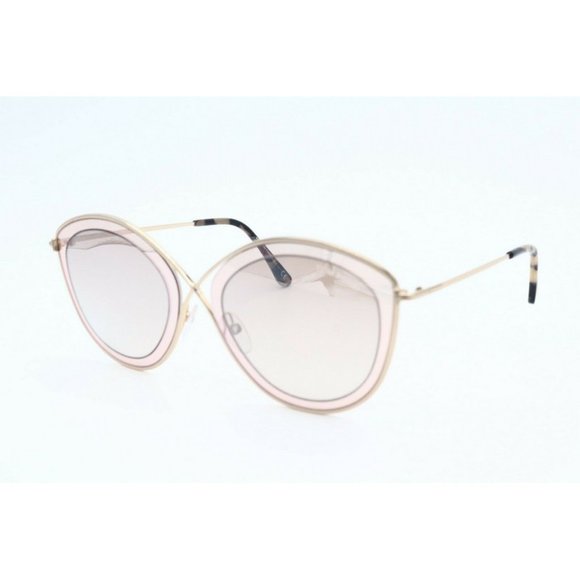 Tom Ford Sascha-02 TF 604 47G Rose Gold Sunglasses Light Grey Gradient Lenses